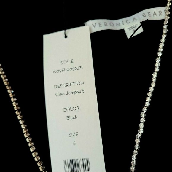 VERONICA BEARD CLEO Crystal-embellished velvet Jumpsuit Sz 6 - Picture 4 of 12